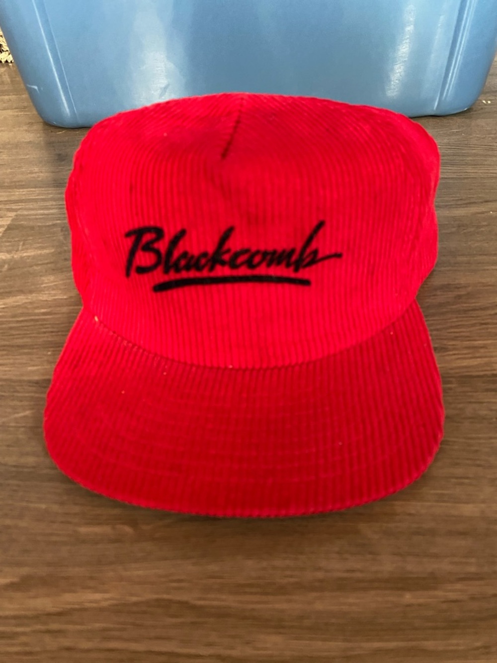 Vintage Blackcomb Mountain Red Corduroy Script Cap